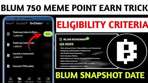 BLUM 750 MEME🔊 POINT EARN NEW TRICK | BLUM AIRDROP 3 ELIGIBILITY CRITERIA | BLUM AIRDROP NEW UPDATES