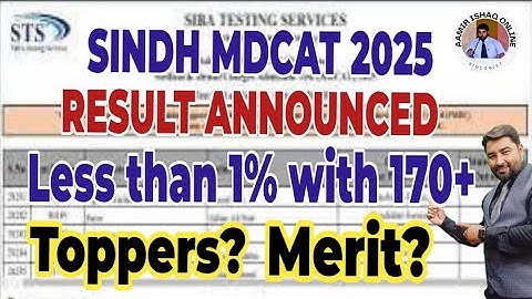 SINDH MDCAT 2025 RESULT ANNOUNCED | Complete List