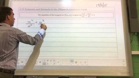 2.7) Tangents and Normals to Ellipse in Cartesian Form