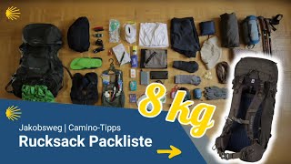 Camino | Jakobsweg Rucksack Packliste 8kg - YouTube