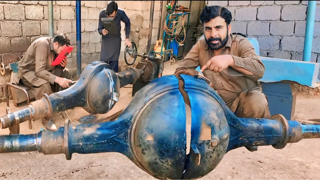 A overload ￼ ￼truck broken axle hosing repair amazing skill || Broken axle hosing amazing repairing