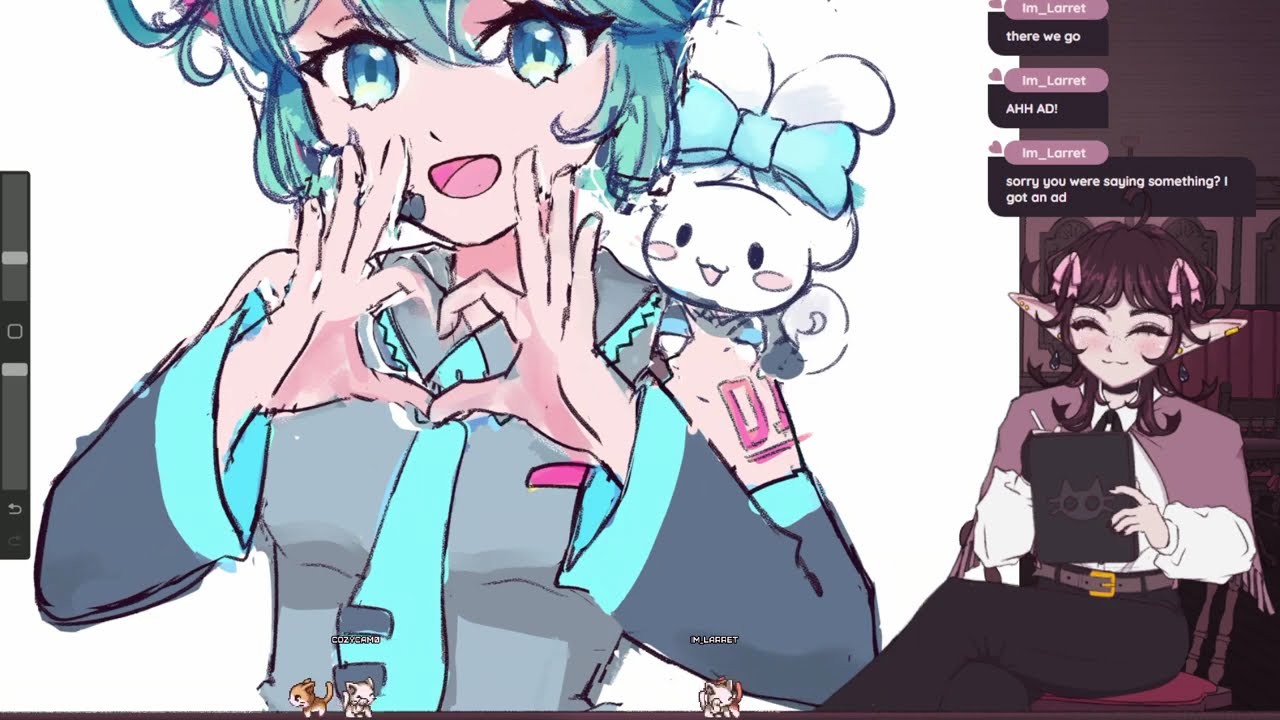 Short n Sweet art session - continuing old Miku WIP!  🩵【ART STREAM】