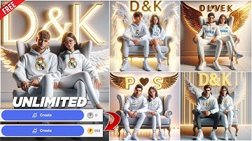 Viral 3D Ai Couples Wingchair Name Images | Bing ai viral editing | Bing image creator tutorial FREE