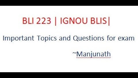 BLI 223 | Important Topics and Questions |