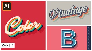 Retro Text Effect in Adobe Illustrator | Striped Text | Graphic design screenshot 2