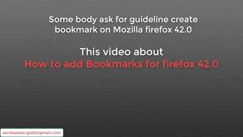 Guideline create bookmarks on Mozilla firefox 42.0 | SSMMS