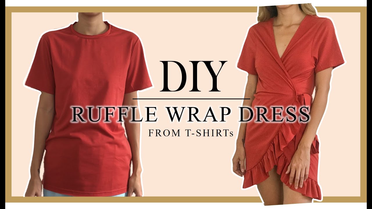 DIY Ruffle wrap dress from T Shirt ...