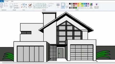 building drawing in computer | ms paint drawing house | house drawing | how to draw house drawing.