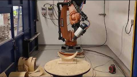 Testing Robotic Milling, Trimming,Drilling with KUKA KR210 Krc4, HSD and Rotating Table