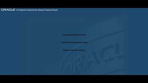 JD Edwards Password Reset