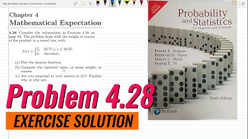 4.28: Expected Value of Random Variables | Exercise Solution of Probability & Statistics by Walpole