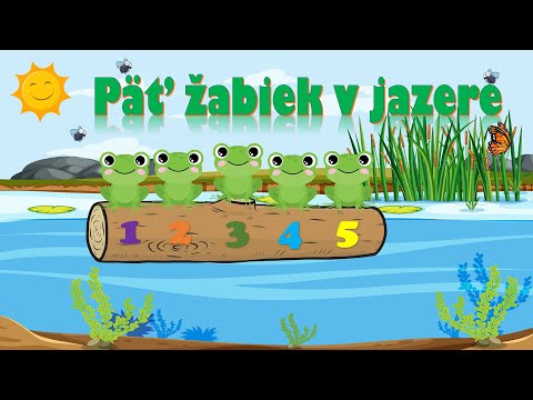 Päť žabiek v jazere | Pesničky pre deti | Po slovensky | Žabky | Žabka | Pieseň o žabke