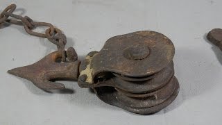 Vintage Fence Stretcher Pulley Double Block and Tackle Hoist Hook Etsy Listing