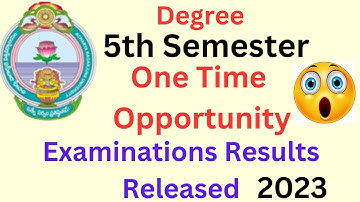 #anu degree 5th semester one time opportunity examinations results released-2023#ugexams#ug#sem5