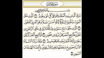 سورة الملك 1 الى 5 بصوت ماهر المعيقلي