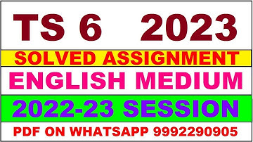 ts 6 solved assignment 2022-23 | ts 6 solved assignment in english 2022-2023 | ts 6 2023