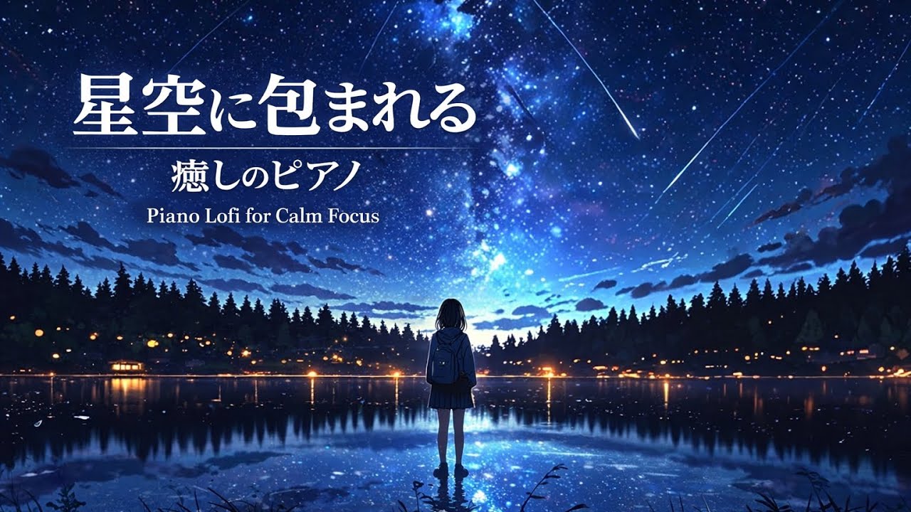 星を眺める静かな夜のピアノBGM｜感情を整える癒しと深い集中（1時間）