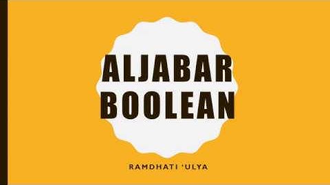 ALJABAR BOOLEAN