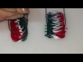 Nail art for beginners #39 | candy cane dry marble nails on uberchic mat | 12 manicures of Christmas