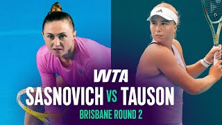 Clara Tauson Vs. Aliaksandra Sasnovich 2026 Brisbane Round 2 Wta Match Highlights