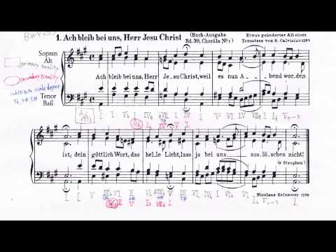 (2nd revised version)Bach chorale BWV 253 harmonic analysis -Ach bleib bei uns, Herr Jesu Christ-