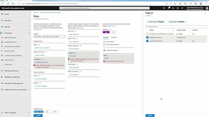 SC-300 LAB43. Conditional Access Policy to Block Access by Location