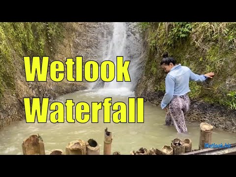 Wetlook girl in the waterfall | Wetlook fishnet tights | Wetlook pantyhose