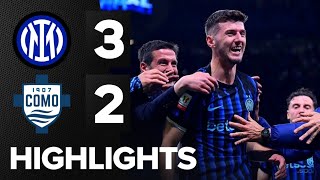 DRAMMA DA 5 GOL A SAN SIRO !! 3-2 Inter Milan vs Como Highlights Coppa Italia Atmosphere Petar Sučić