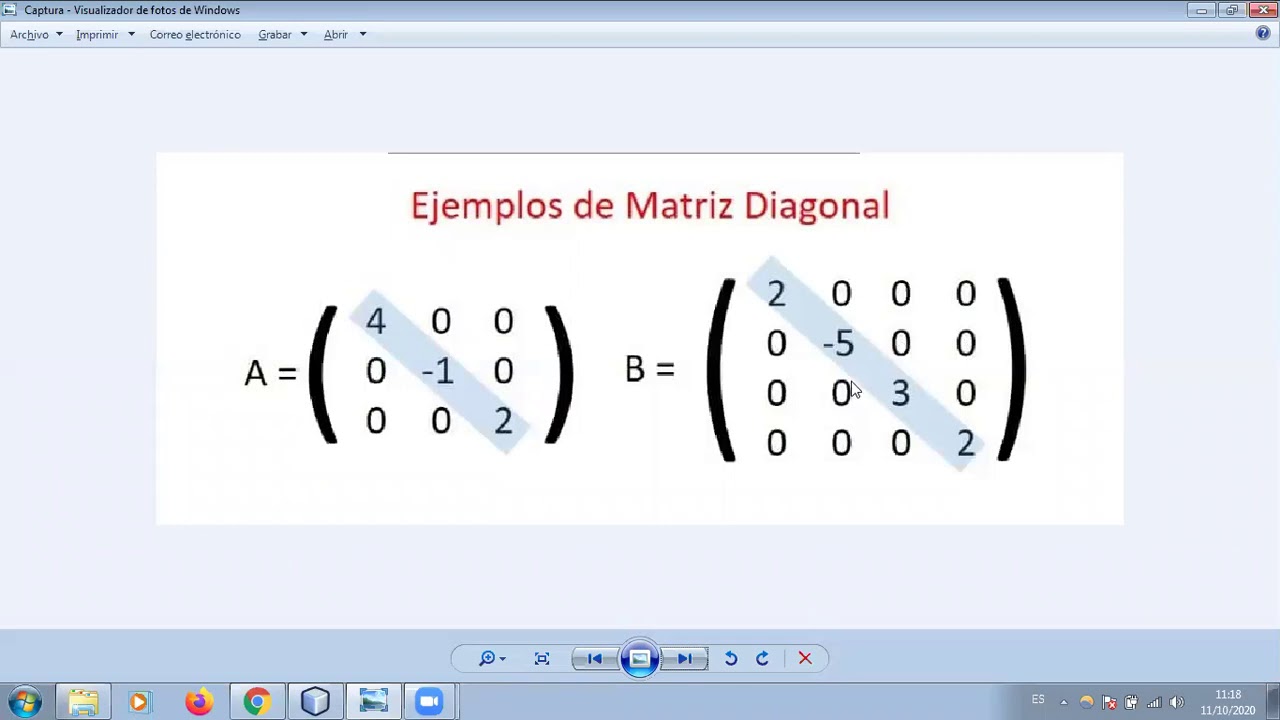 Clase Aux, Matriz diagonal, suma, multiplicacion - YouTube