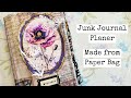 Junk journal planner made from paper bagplan with me maynew digital kit