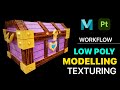 Modelling and texturing a chest box  low poly  maya  substance painter