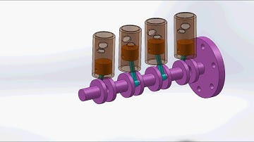 four cylinder engine animation