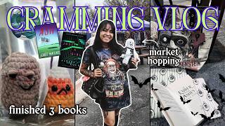 cramming reading vlog | 3 books & 3 markets 🎨