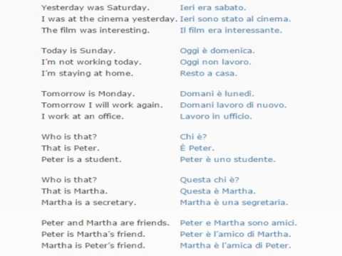 Italian lesson/English lessons how to study Italian 10 (Yesterday – today – tomorrow)