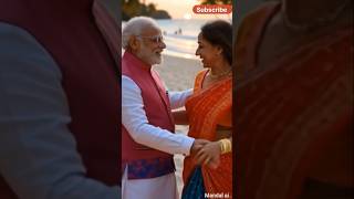 Narendra Modi Ji And Hema Malini Ji Dancing Together On A Beautiful Beach In Thailand