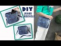 diy double zipped pocket shoulder bag tutorial // diy jeans bag fast recycle