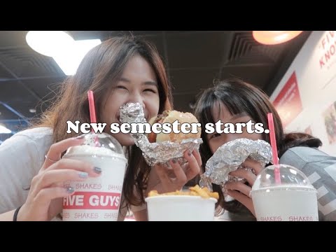 🇭🇰香港vlog|開學了！|時隔兩年終於回來啦 |大學生開學忙碌生活|見了好多老朋友👬|忘記怎麼上面授❓|fiveguys初體驗🍔🥤|立志這學期成為圖書館常客📒 ☑️