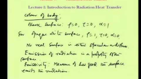 Mod-09 Lec-37 Introduction to radiation heat transfer