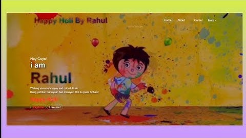 Happy holi Landing page using html and css || ProCodeUp