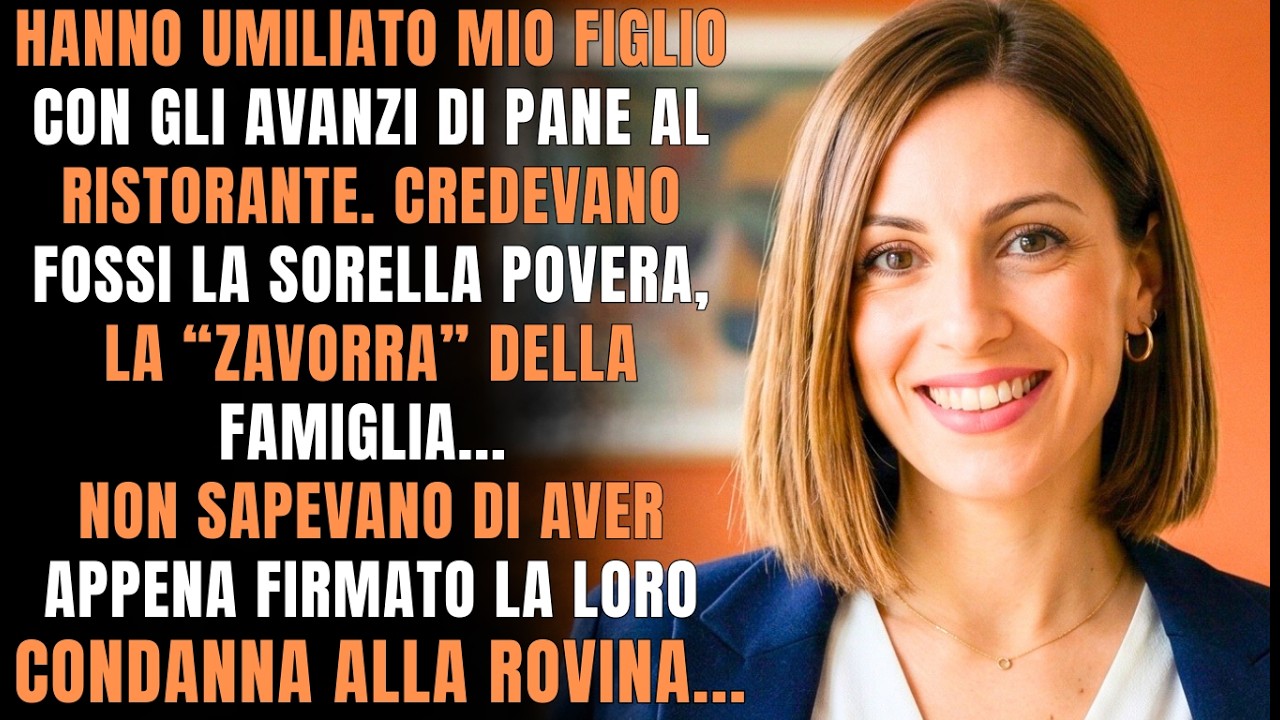 Mia sorella dà a mio figlio gli avanzi. Non sa che il suo ricco marito... è sotto indagine da me. 🤫💸