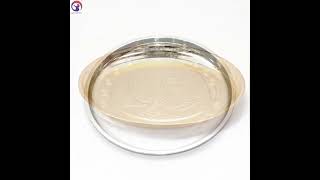 Hot Selling Product Cheap Chargers Stainless Steel Serving Dishes with Flower Carving