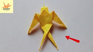 cara membuat burung walet dari kertas origami , tutorial membuat origami burung walet pemula