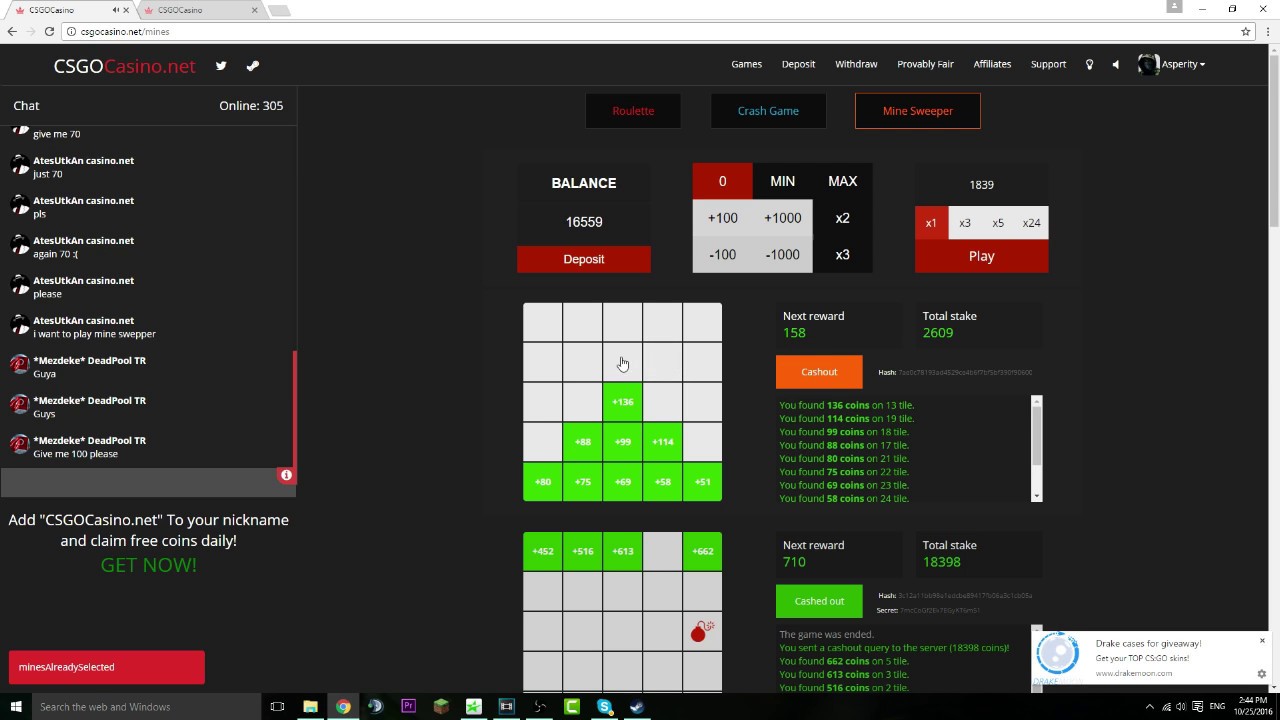 CSGO GAMBLING #1 INSANE 4.17% CHANCE WIN! 3 SITES 50 $