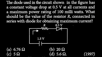 The diode used in the circuit shown in the figure has a constant voltage drop at 0.5 V  SM DTS 04 Q8