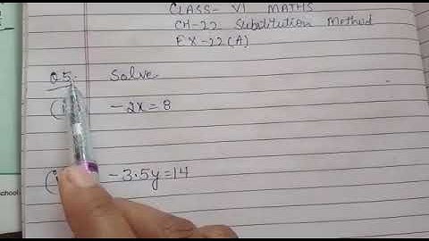 Q5 full Ex-22A part-6 ch-22 Substitution method class VI ICSE BOARD maths by love with mathematics
