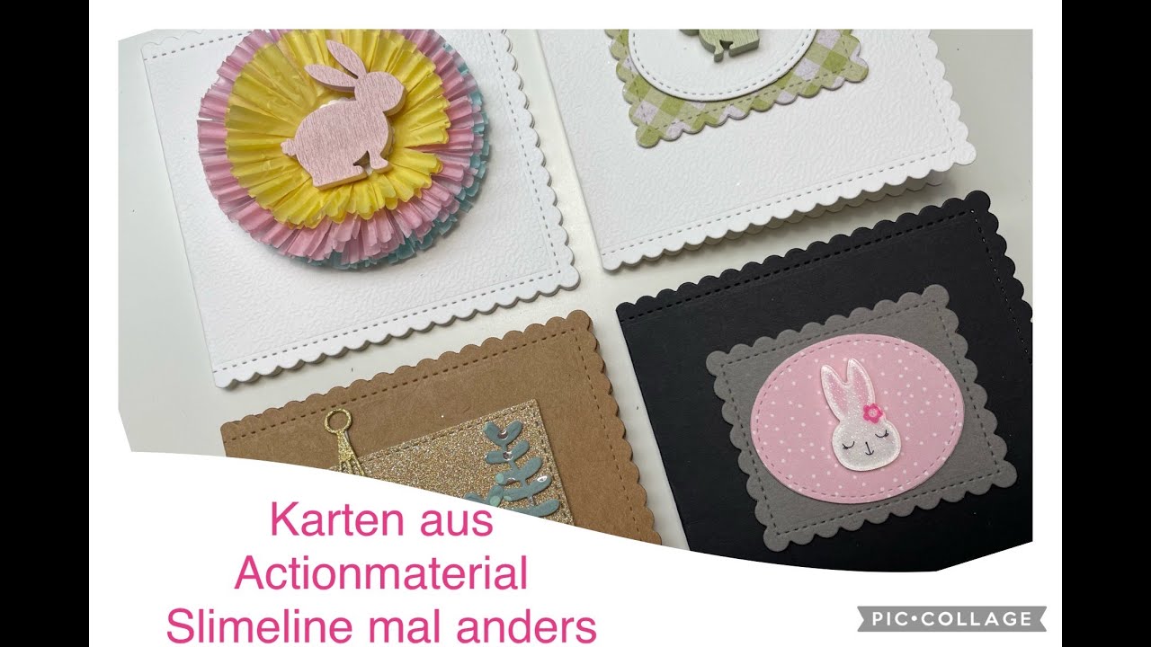 Karten basteln mit Actionstanzen und Actionpapier Slimeline mal anders ...