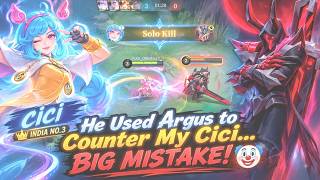 He Used Argus to Counter My CICI | BIG MISTAKE! 🤡 #mlbb