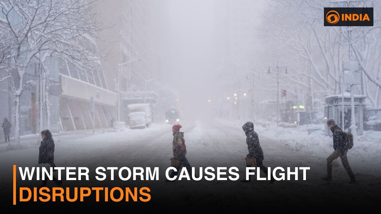 Winter storm causes more than 8,000 US flight disruptions - YouTube