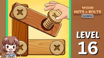 Wood Nuts and Bolts Screw Level 16 Solution Walkthrough ⚙️🧩