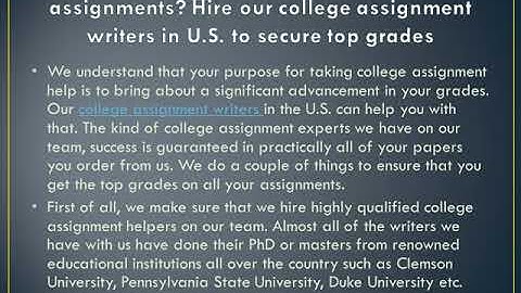 College Assignment Help